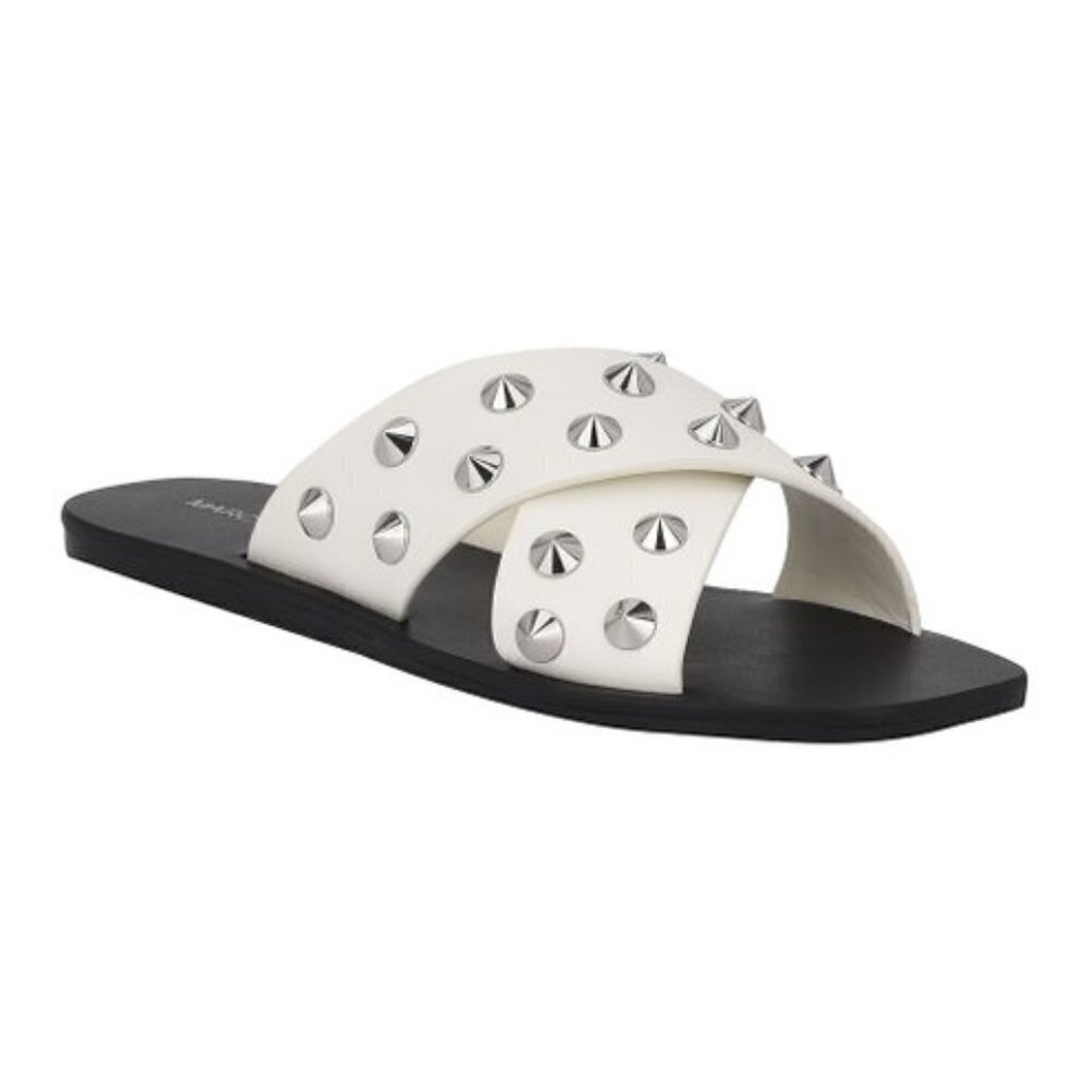 Marc Fisher White silver spike Boni Sandal 7 NEW NWT
